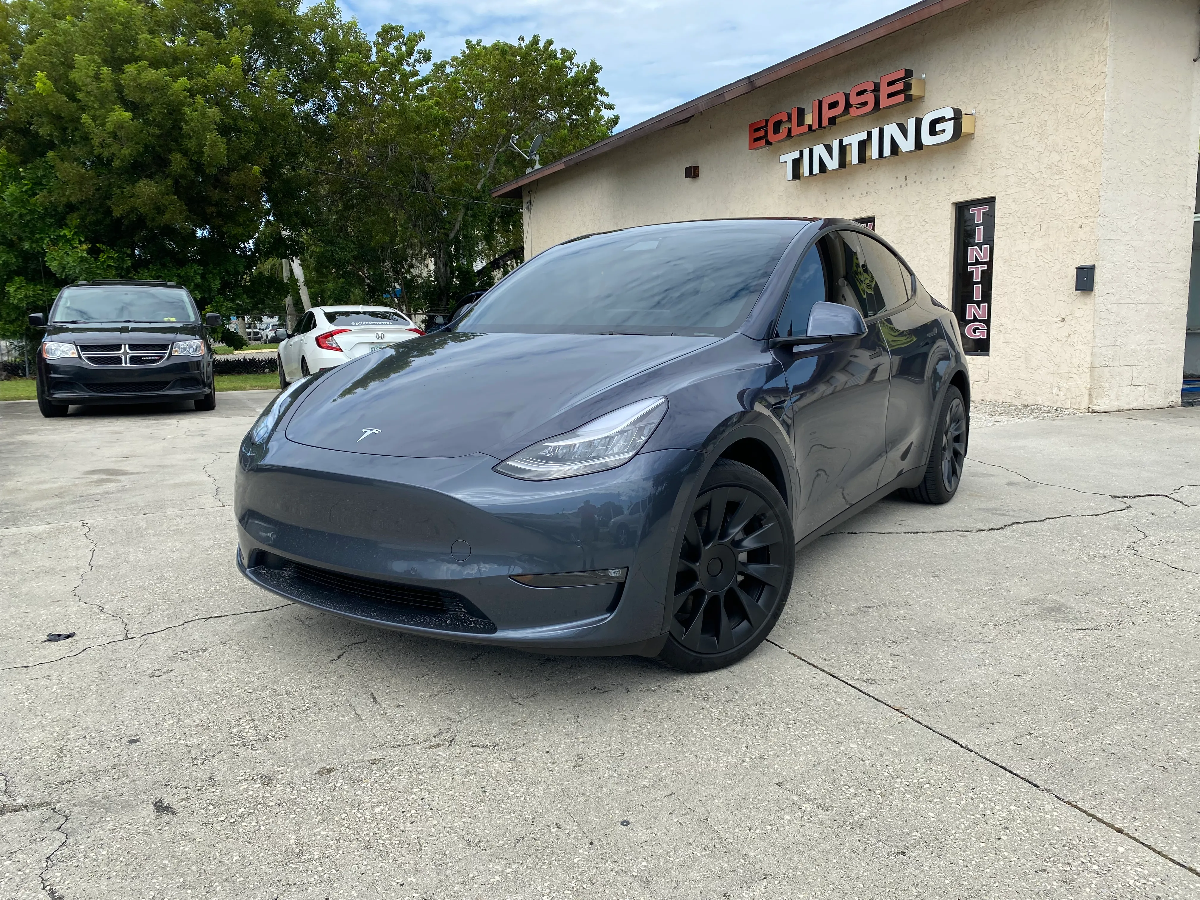 Tesla tinted by Eclipse Window Tinting in Naples, FL