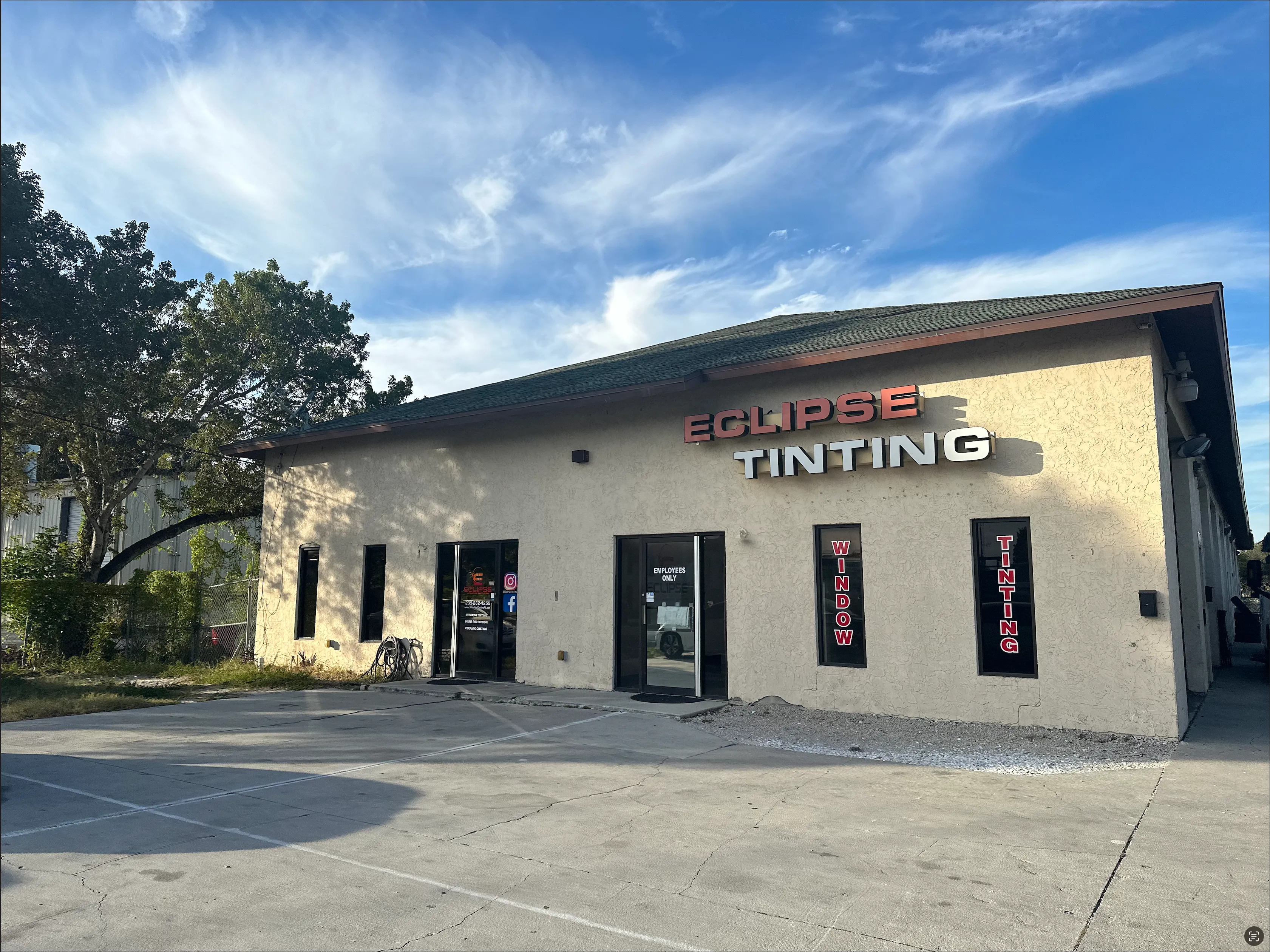 Eclipse Window Tinting storefront in Naples, Florida